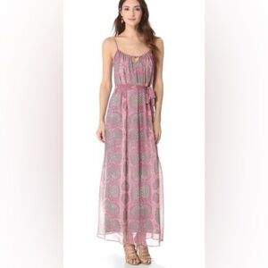 Twelfth Street By Cynthia Vincent Maxi Dress Medium Adana Embellished Silk Snake